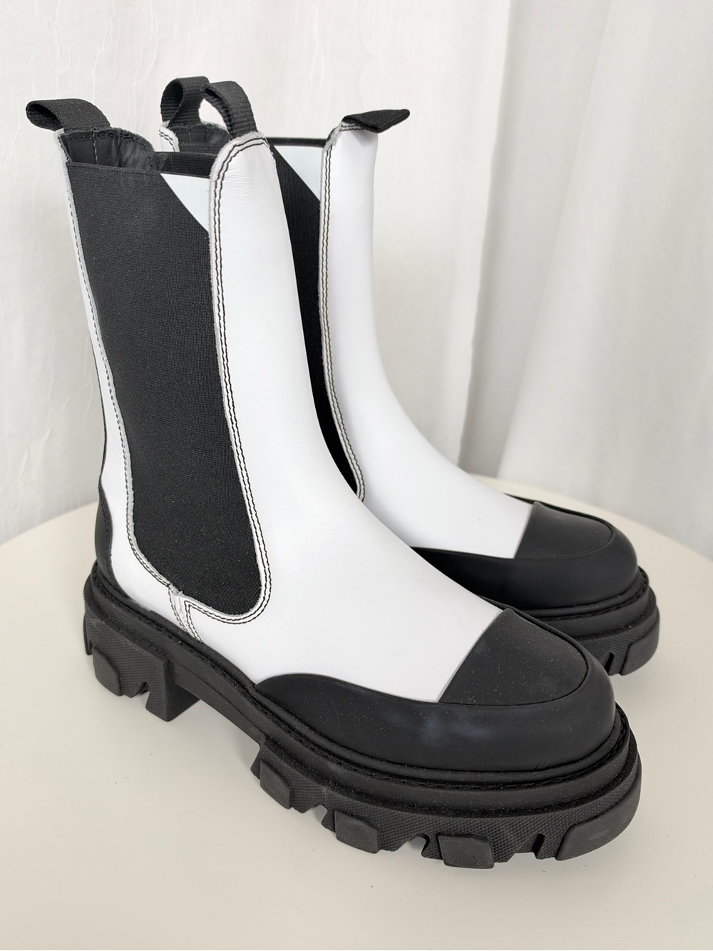 GANNI Chunky Leather Chelsea Boots | Made in Portugal